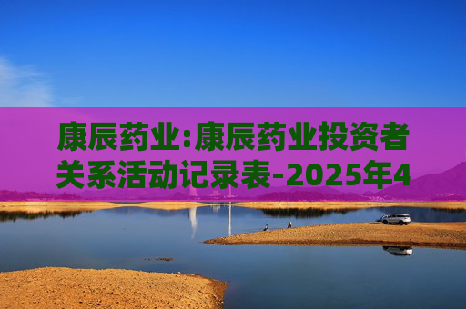 康辰药业:康辰药业投资者关系活动记录表-2025年4-6月