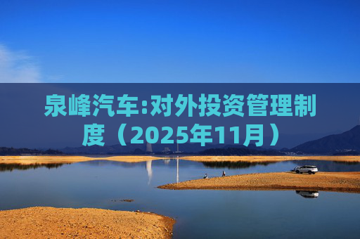 泉峰汽车:对外投资管理制度(2025年11月)