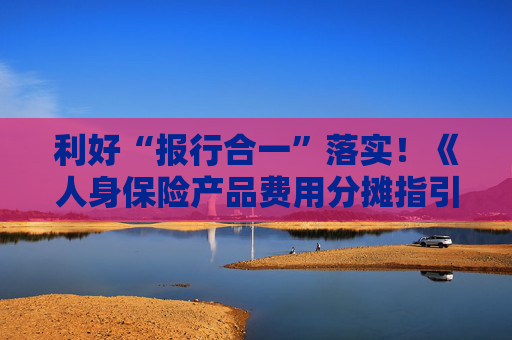 利好“报行合一”落实！《人身保险产品费用分摊指引》出炉