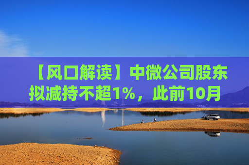【风口解读】中微公司股东拟减持不超1%,此前10月亦披露减持公告 第1张 【风口解读】中微公司股东拟减持不超1%,此前10月亦披露减持公告 第1张