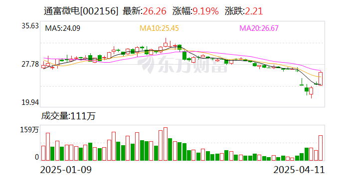 通富微电：2024年净利润同比增长299.9% 拟10派0.45元  第1张